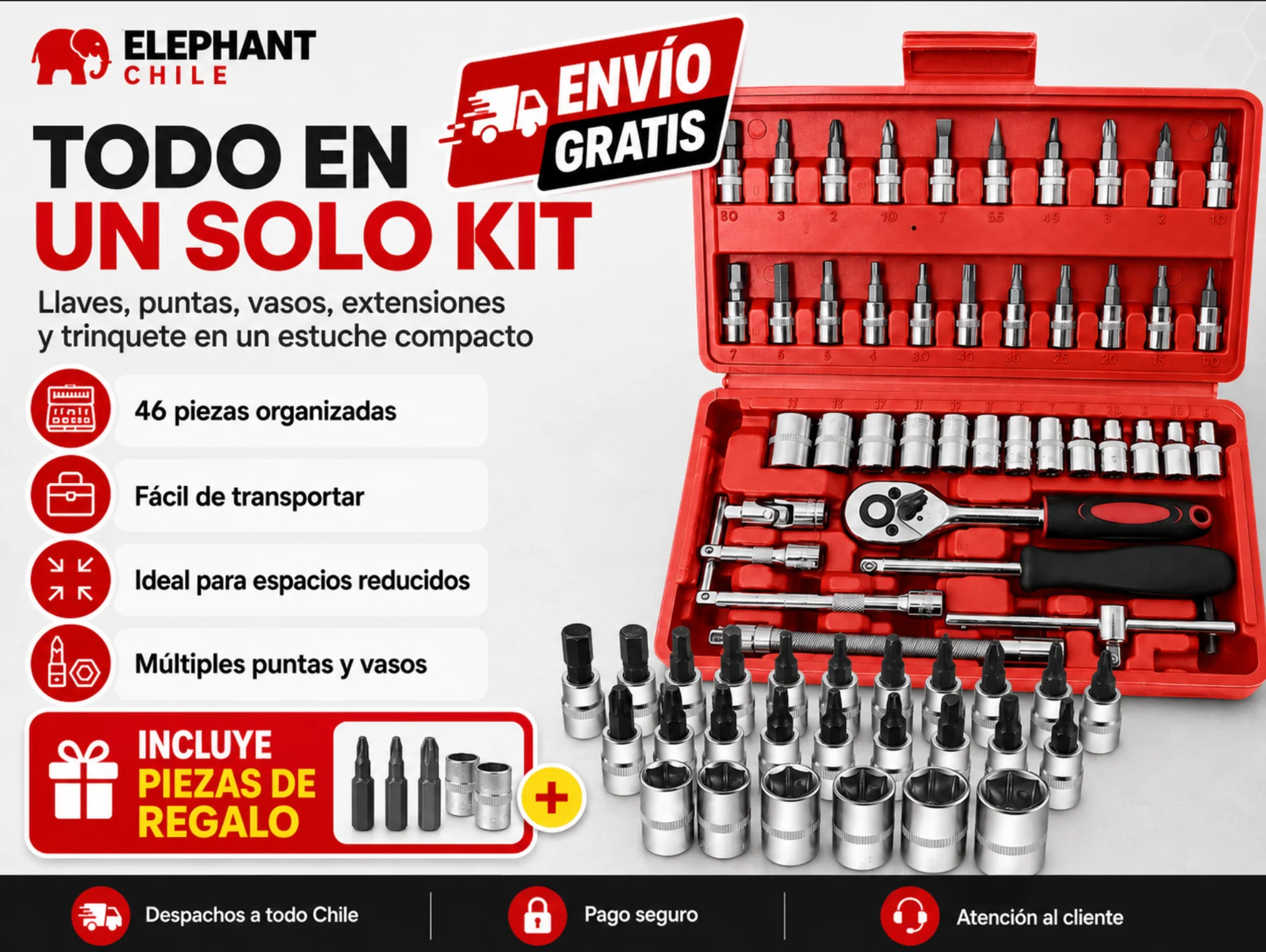 Kit De Herramientas Mecanicas 46pcs